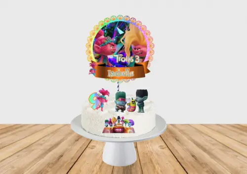 Topo de Bolo Trolls 3