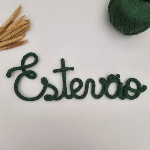 Nome Personalizado em Tricotin (com 9 ou 10 Letras)