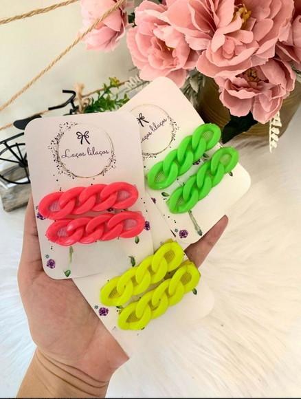 Parzinho Hair Clip Neon Verão Prendedor