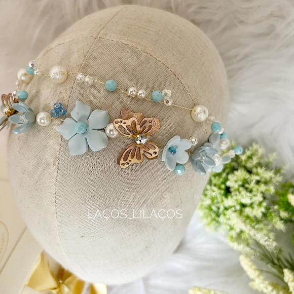 Tiara Delicada Azul Bebê