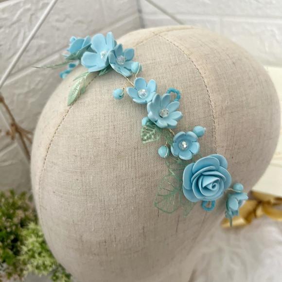 Tiara Flores Azul