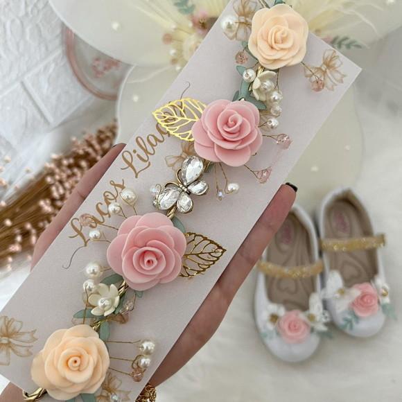 Tiara Flores Jardim Encantado ou Prendedor + Sapato