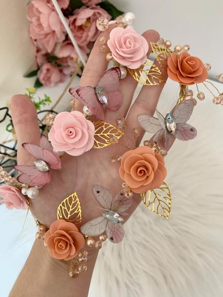 Tiara Luxo Flores Infantil