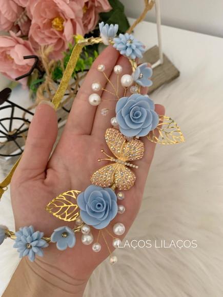 Tiara Luxo Flores Infantil