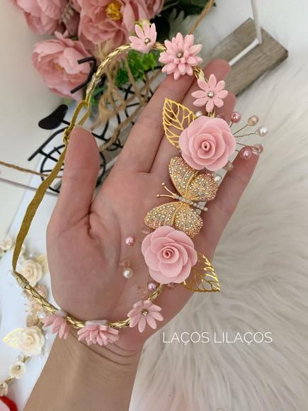 Tiara Luxo Flores Infantil