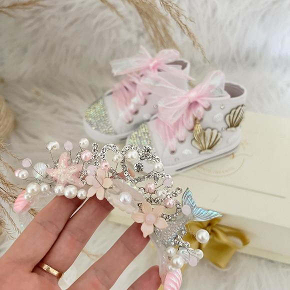 Tiara Sereia Coroa + Tênis Personalizado