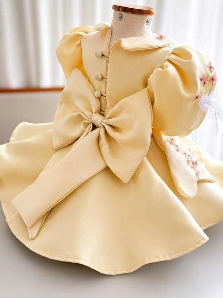 Vestido Infantil Luxo para 1 e 2 Anos ? Amarelo,sol