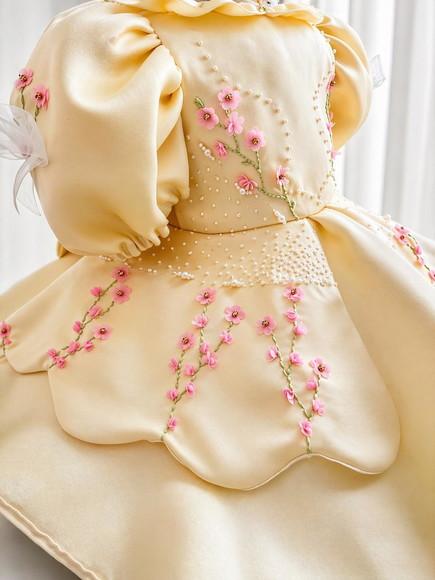 Vestido Infantil Luxo para 1 e 2 Anos ? Amarelo,sol
