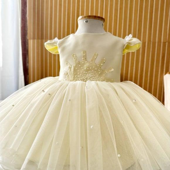 Vestido Infantil Luxo Tema Sol ? Batizado,aniversário
