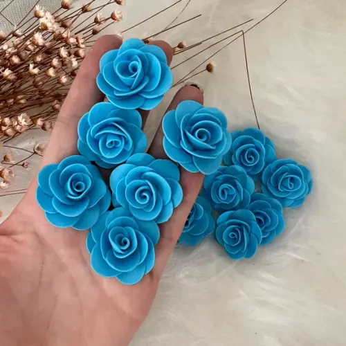 Flores Porcelana Fria, Biscuit Azul
