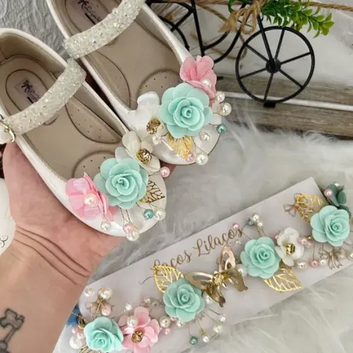 Kit Tiara e Sapato Personalizado