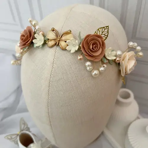 Kit Tiara e Tênis Botinha Personalizado Jardim Flores