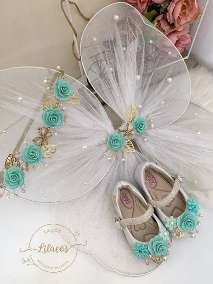 Kit Tiara, Asa E Sapato Jardim Encantado