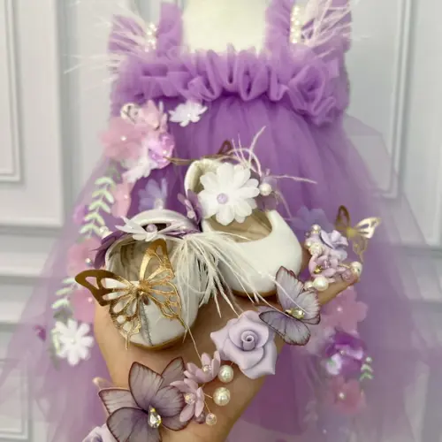 Kit Tiara, Vestido e Sapato Jardim Encantado