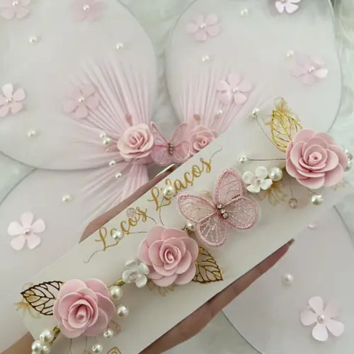 Tiara Luxo Flores Infantil