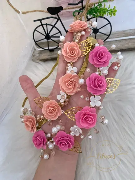 Tiara Luxo Flores Infantil