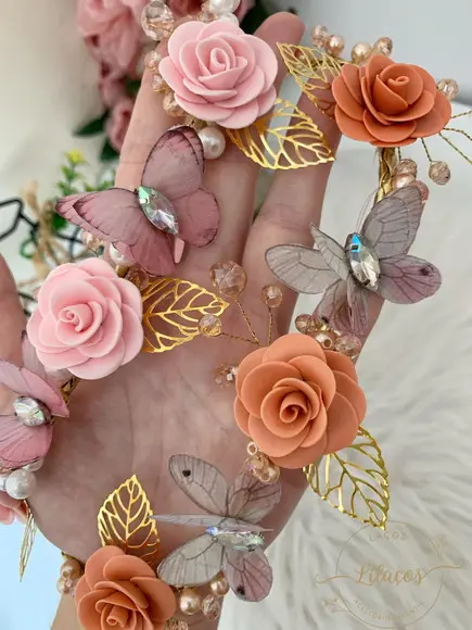 Tiara Luxo Flores Infantil