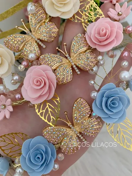 Tiara Luxo Flores Infantil