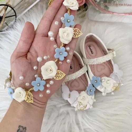 Tiara Luxo Flores Infantil