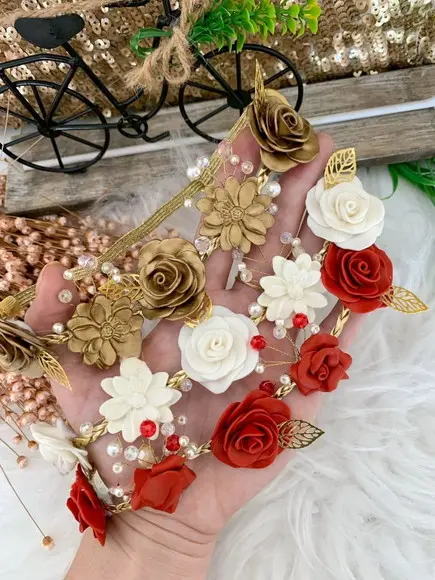 Tiara Luxo Flores Infantil Dama de Casamento