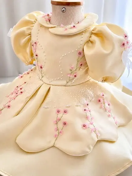 Vestido Infantil Luxo para 1 e 2 Anos ? Amarelo,sol