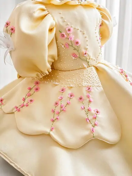 Vestido Infantil Luxo para 1 e 2 Anos ? Amarelo,sol