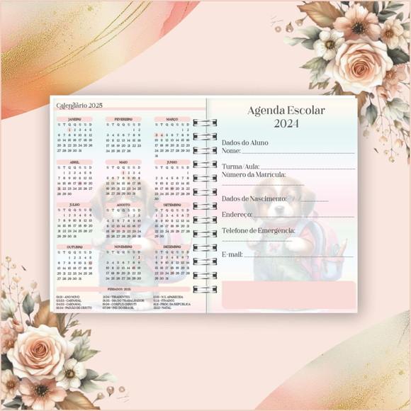 Agenda Escolar Permanente , 2 Dias Por Página , 204 Páginas