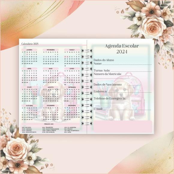 Arquivo Digital Combo Agenda Escolar Cachorrinho Aquarela 03