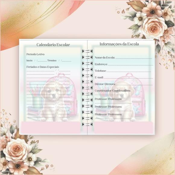 Arquivo Digital Combo Agenda Escolar Cachorrinho Aquarela 03
