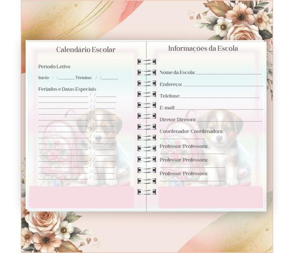 Arquivo Digital Combo Agenda Escolar Cachorrinho Aquarela 04