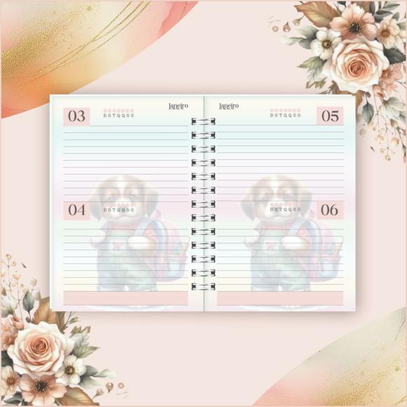 Arquivo Digital Combo Agenda Escolar Cachorrinho Aquarela 2
