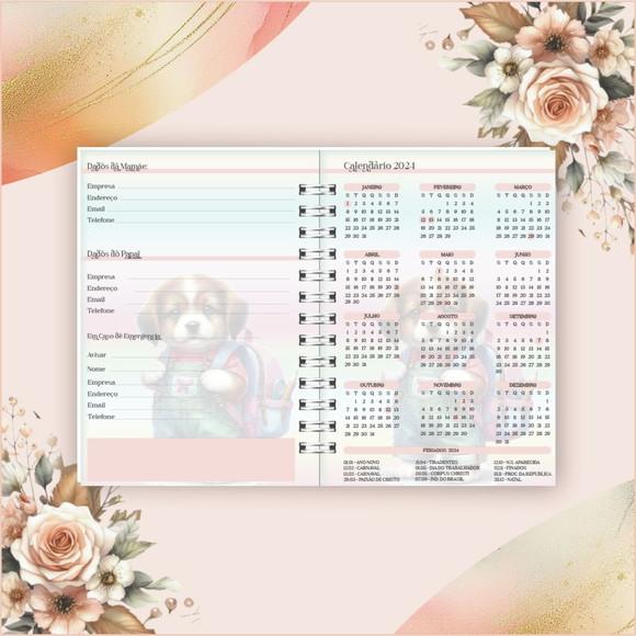 Arquivo Digital Combo Agenda Escolar Cachorrinho Aquarela 2