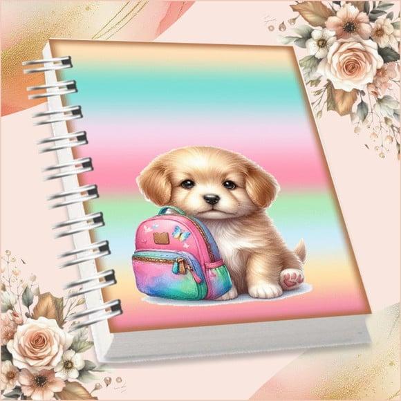 Arquivo Digital Combo Agenda Escolar Cachorrinho Aquarelada.
