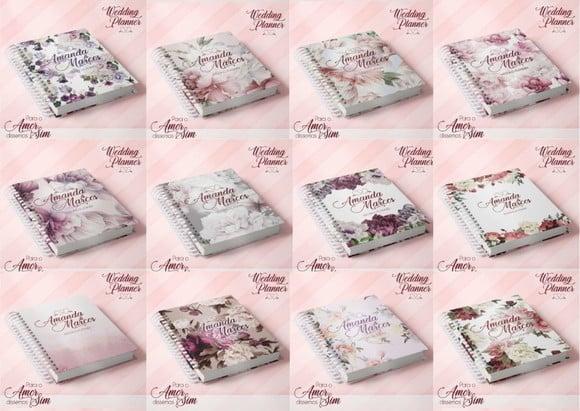 Arquivo Digital Combo Planner da Noiva Rosa e Dourado