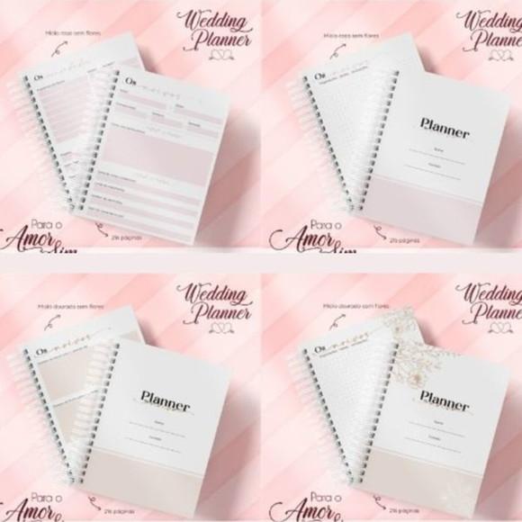 Arquivo Digital Combo Planner da Noiva Rosa e Dourado