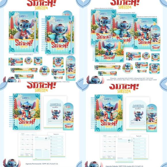 Arquivo Digital Combo Volta às Aulas Stitch Surfista