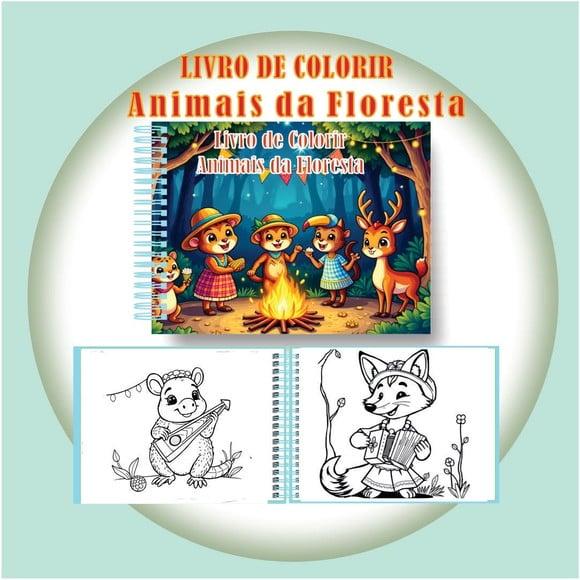 Arquivo Digital Livro de Colorir Animais da Floresta Juninos