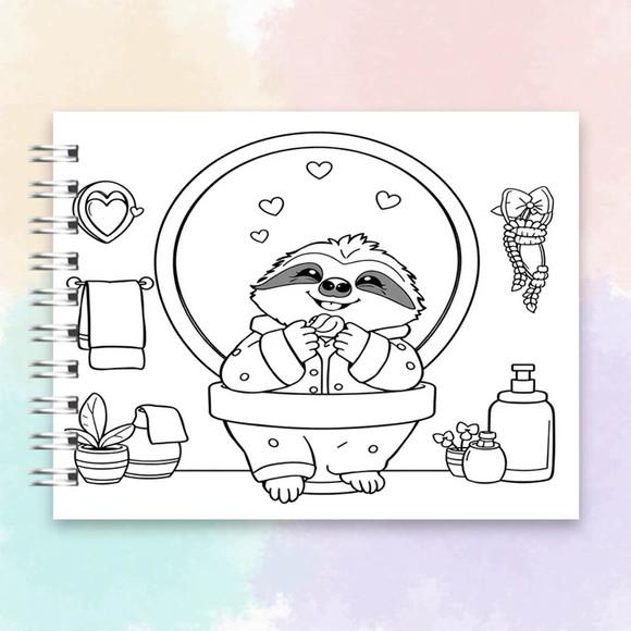 Arquivo Digital Livro de Colorir Bicho Preguiça
