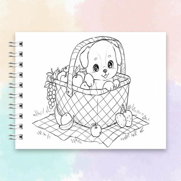 Arquivo Digital Livro de Colorir Cachorrinhos Amigaveis
