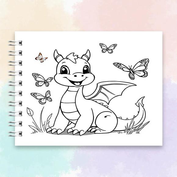 Arquivo Digital Livro de Colorir Dragãozinho Fofo