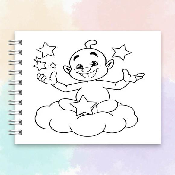 Arquivo Digital Livro de Colorir Gênio da Lâmpada