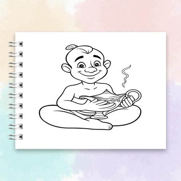 Arquivo Digital Livro de Colorir Gênio da Lâmpada