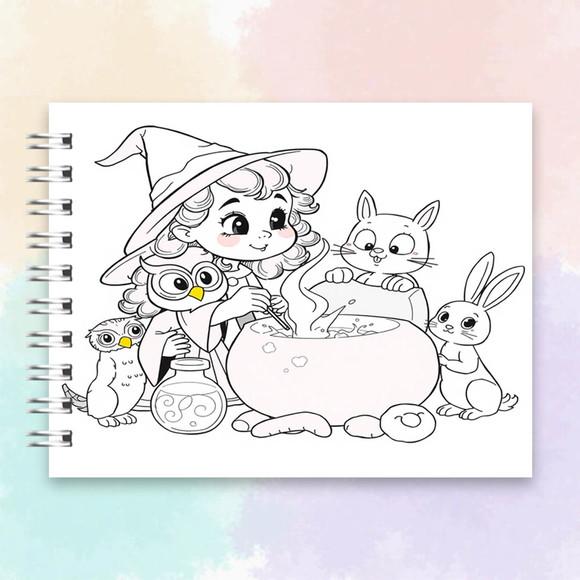 Arquivo Digital Livro de Colorir Pequena Bruxinha
