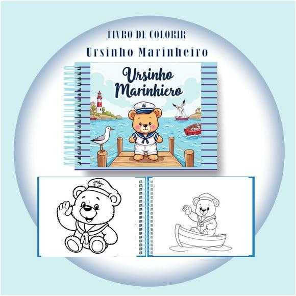Arquivo Digital Livro de Colorir Ursinho Marinheiro