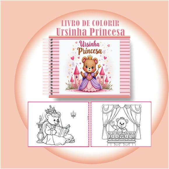 Arquivo Digital Livro de Colorir Ursinha Princesa