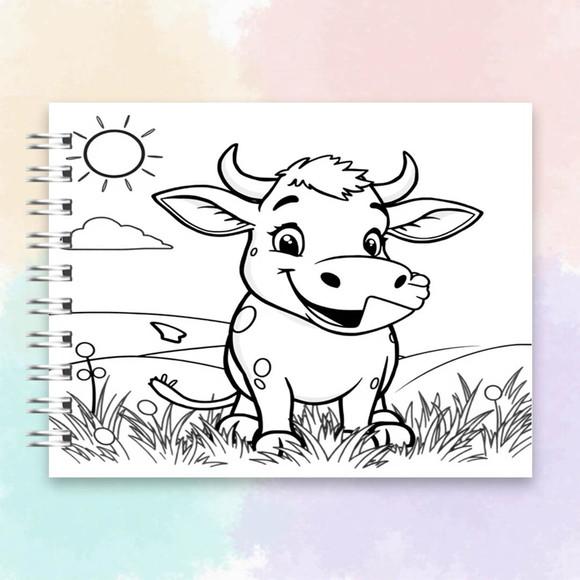 Arquivo Digital Livro de Colorir Vaquinha Cute