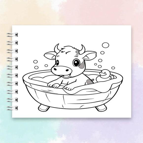 Arquivo Digital Livro de Colorir Vaquinha Cute