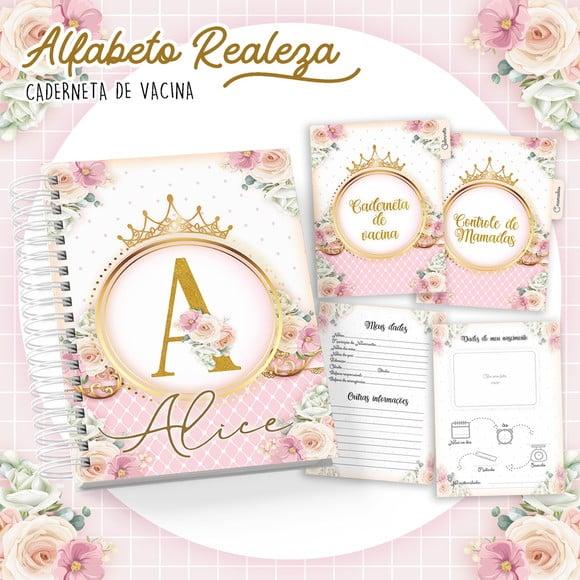 Caderneta e Livro do Bebê Alfabeto Realeza Arquivo Digital