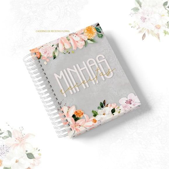 Caderno de Receitas Mamãe e Vovó Floral Arquivo Digital
