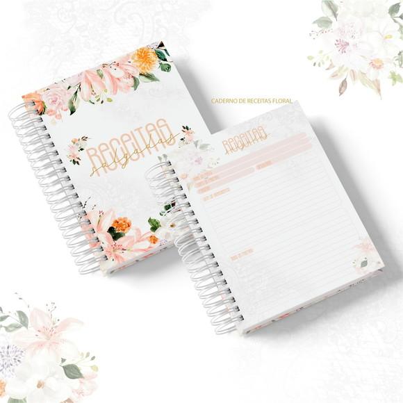 Caderno de Receitas Mamãe e Vovó Floral Arquivo Digital